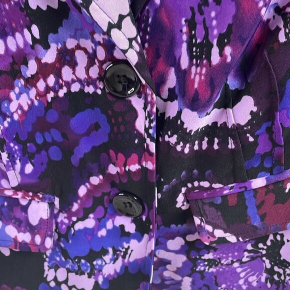 Nue Options Petites Cardigan Jacket Blazer, NWT, Size PM, Purple Floral - Picture 5 of 7